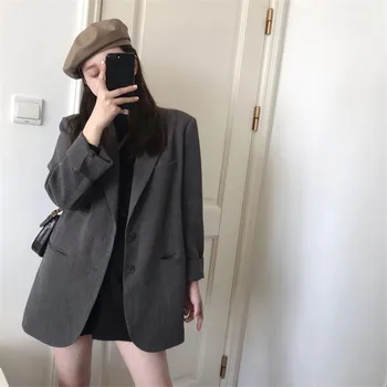 

Explosive 2020 New Fashion Women's Retro Loose Casual Professional Mid-Length Suit Jacket