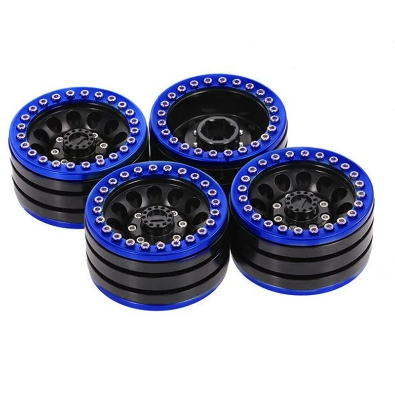 

4Pcs Aluminum Alloy Replacement 1.9 Beadlock Professional RC Crawler Hub Accessories Toys Round Wheel Rim for TRX4