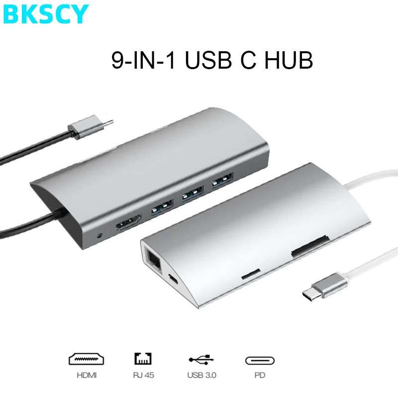 Bkscy USB C HUB к 3 0 Hub Thunderbolt HDMI 5 мм аудио RJ45 адаптер для MacBook Pro Samsung Galaxy S9 Type Usb HUB|USB-хабы| |