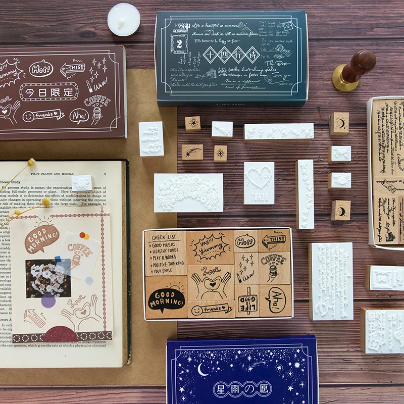 

1pcs / DIY Creative Fun Cute Wood seal Diary Calendar Scrapbook Student Stationery Office Supplies
