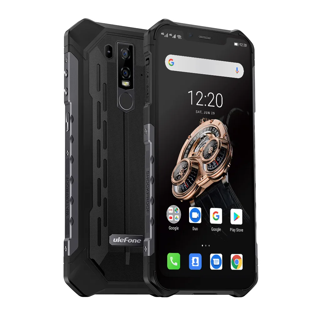 Ulefone Armor 6S Rugged Phone Waterproof Shockproof 6.2 inch 6GB 128GB Android 9.0 Helio P70 Octa Core 5000mAh NFC 4G Smartphone