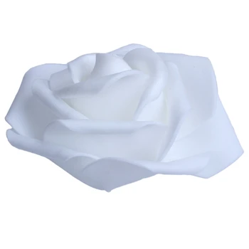 

50x Foam Roses Artificial Flower Wedding Bride Bouquet Party Decor DIY White