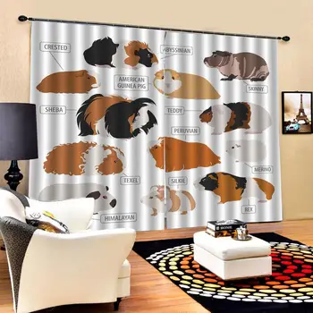 

Drapes Cortinas Customized size Luxury Blackout 3D Window Curtains For Living Room animal curtains