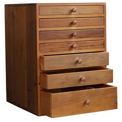 Armoires de rangement à tiroirs en bois faites à la main, Mini armoire originale de bureau 