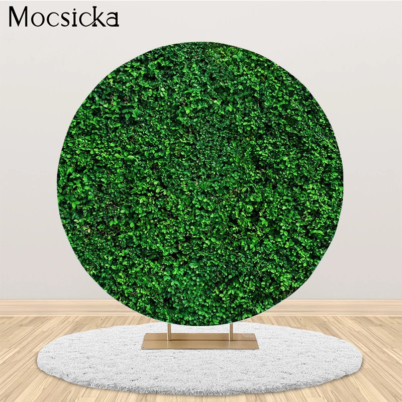 Mocsicka фон для фотосъемки с круглым кольцом зеленые листья трава стена на день