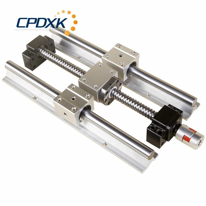 

sbr16 linear rail set ball screw SFU1605 + SBR 2pcs linear guide SBR16+4 pcs SBR16UU + supporter BK12BF12 + coupler 8 *10