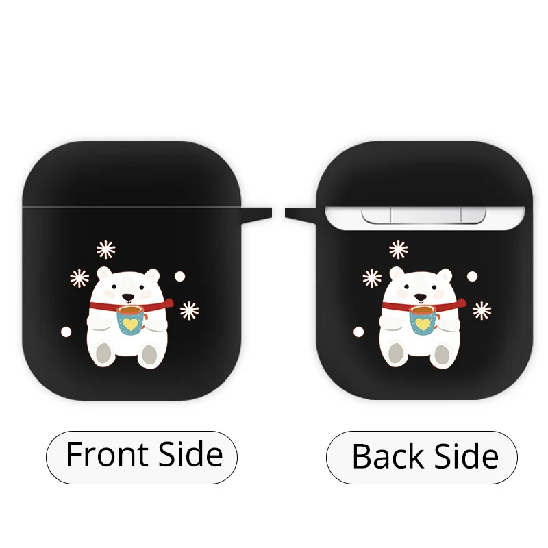EJTBLA014 Сумки для Air Pods Рождественская тема мультяшный чехол для Apple Airpods беспроводной Bluetooth наушники защитный чехол для Air pods 1 2 - Цвет: EJTBLA014