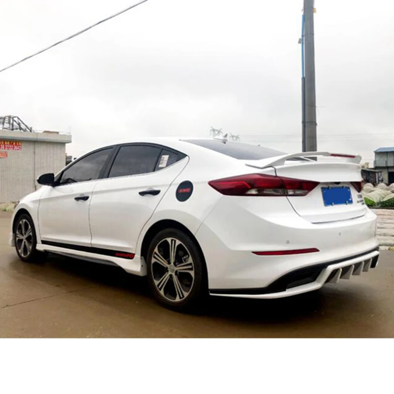 Для аксессуаров спойлер hyundai Elantra 16 17 18 ABS Материал праймер цвет заднее крыло спойлер на крышу полоса тормозной Свет Elantra