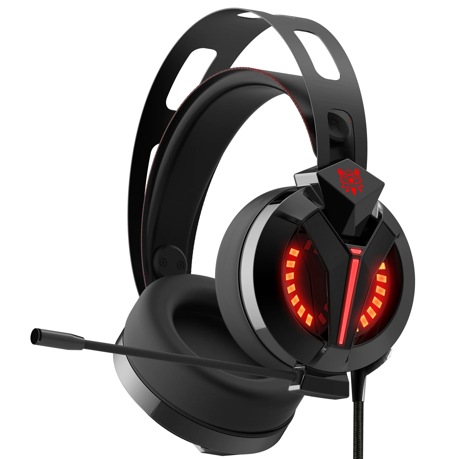 Computer game earphone stereo sound sports headphone heavy bass line control with mic luminous headset for iphone xiaomi