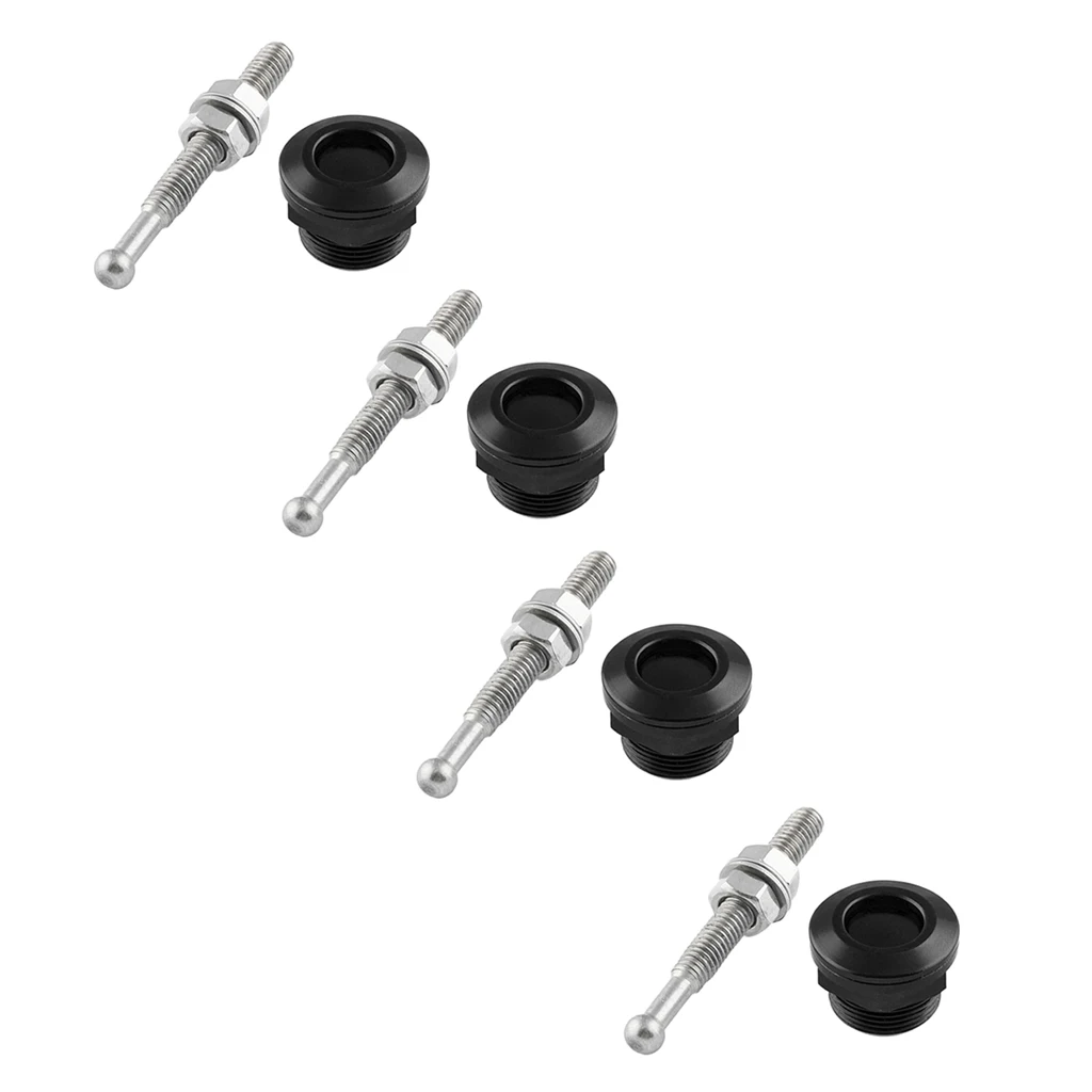 

4x Universal 0.87''/ 22mm Diameter Quick Release Latch Push Button Hood Bonnet Pins Lock Clip Kit (Black)