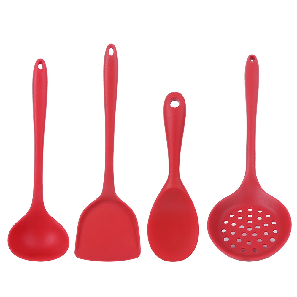 

4Pcs Set Silicone Silicone Kitchen Utensil Spoon Spatula Set Non-Stick Baking Cooking Tools Kitchen Accessories
