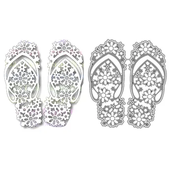 

2020 3D New Metal Cutting Die Cuts and Scrapbooking For Paper Making Floral Flip Flops Embossing Frame Card Craft No Stamps