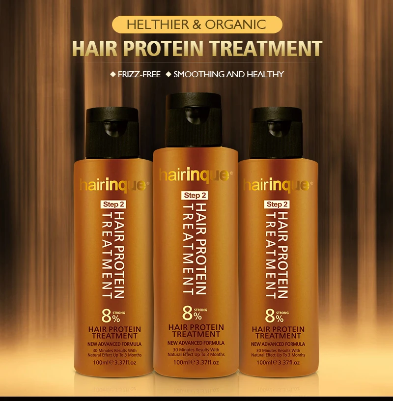 HAIRINQUE Brazilian Keratin Straightener Hair Treatment Contain 8% Formalin For Curly Repair Damaged Make Hair Smoothing 100ml