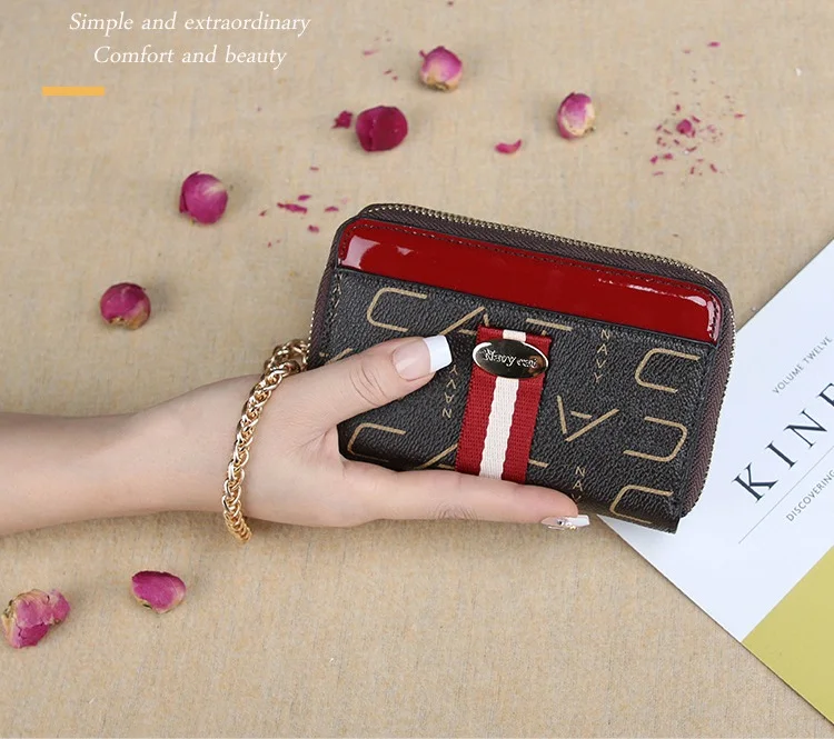 Navy CAT Small Women Wallets Female Leather Wallet Zipper Design With Coin Purse Pockets Mini Walet Womens Bag9