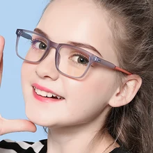 Очки AIMISUV 2021 с защитой от сисветильник, детские модные гибкие очки для игрового компьютера с оправой из TR90, детские очки для девочек