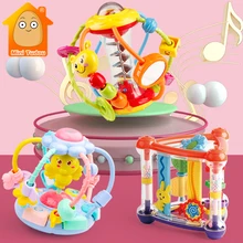 Bebê chocalho atividade bola chocalhos brinquedos educativos para bebês agarrando bola quebra-cabeça playgro bebê brinquedos 0-12 meses de aprendizagem escalada(China)