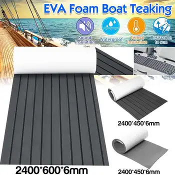 

Self-Adhesive Foam Teak Decking EVA Foam Marine Flooring Faux Boat Decking Sheet Accessories Marine Gray Black 2400x600x6mm