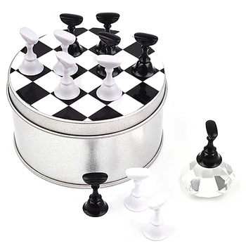 

Fake Nail Arts Tips Practice Display Stand Magnetic Stuck Crystal Holder Manicure Tools