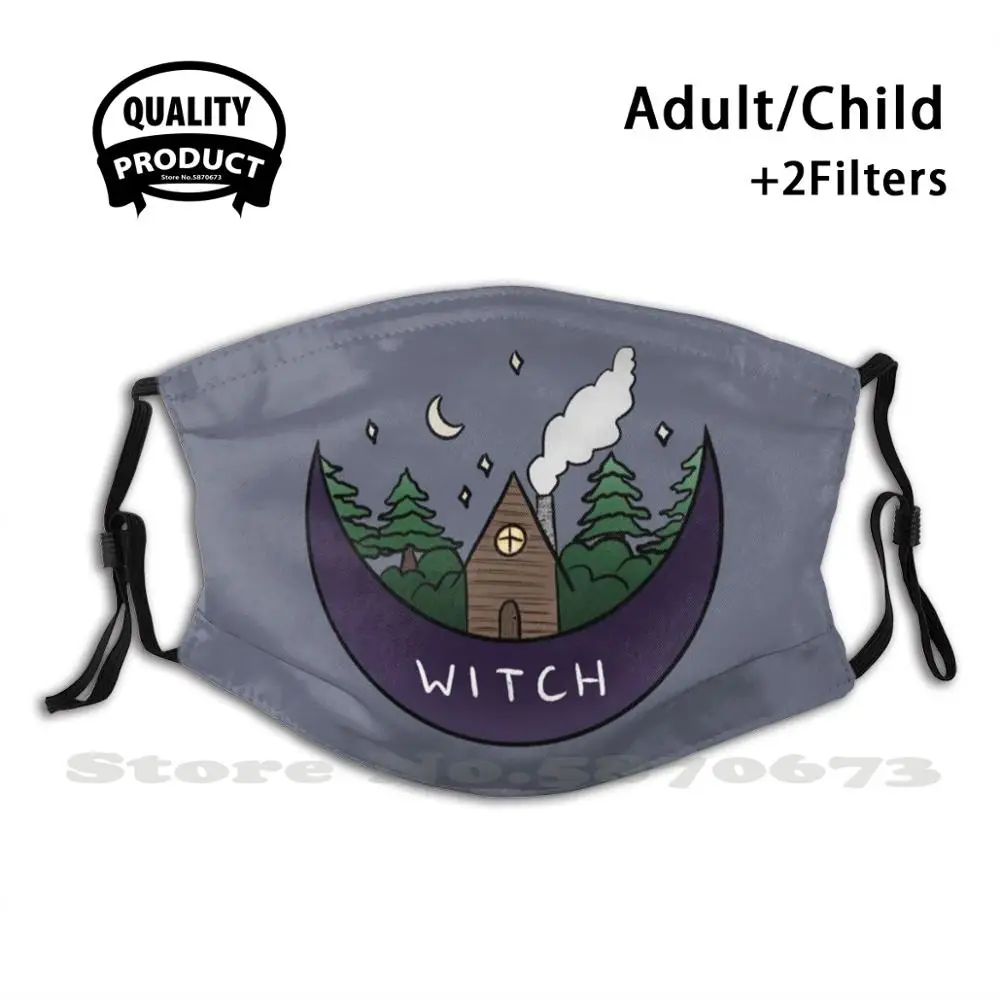 

Village Witch Anti Dust Filter Men Women Kids Girl Boy Teens Mouth Masks Moon Witch Witch Symbol Forest Plants Nature Delicate