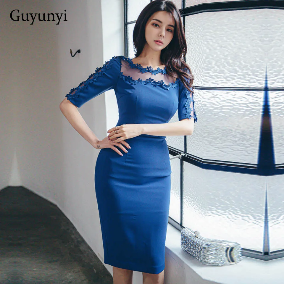 High Waist Tight Office Dress 2021 Summer Plain Sexy Mesh Stitching ...