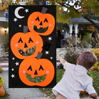 

Halloween Hanging Curtain Sandbag Throwing Kids Game Home Activity