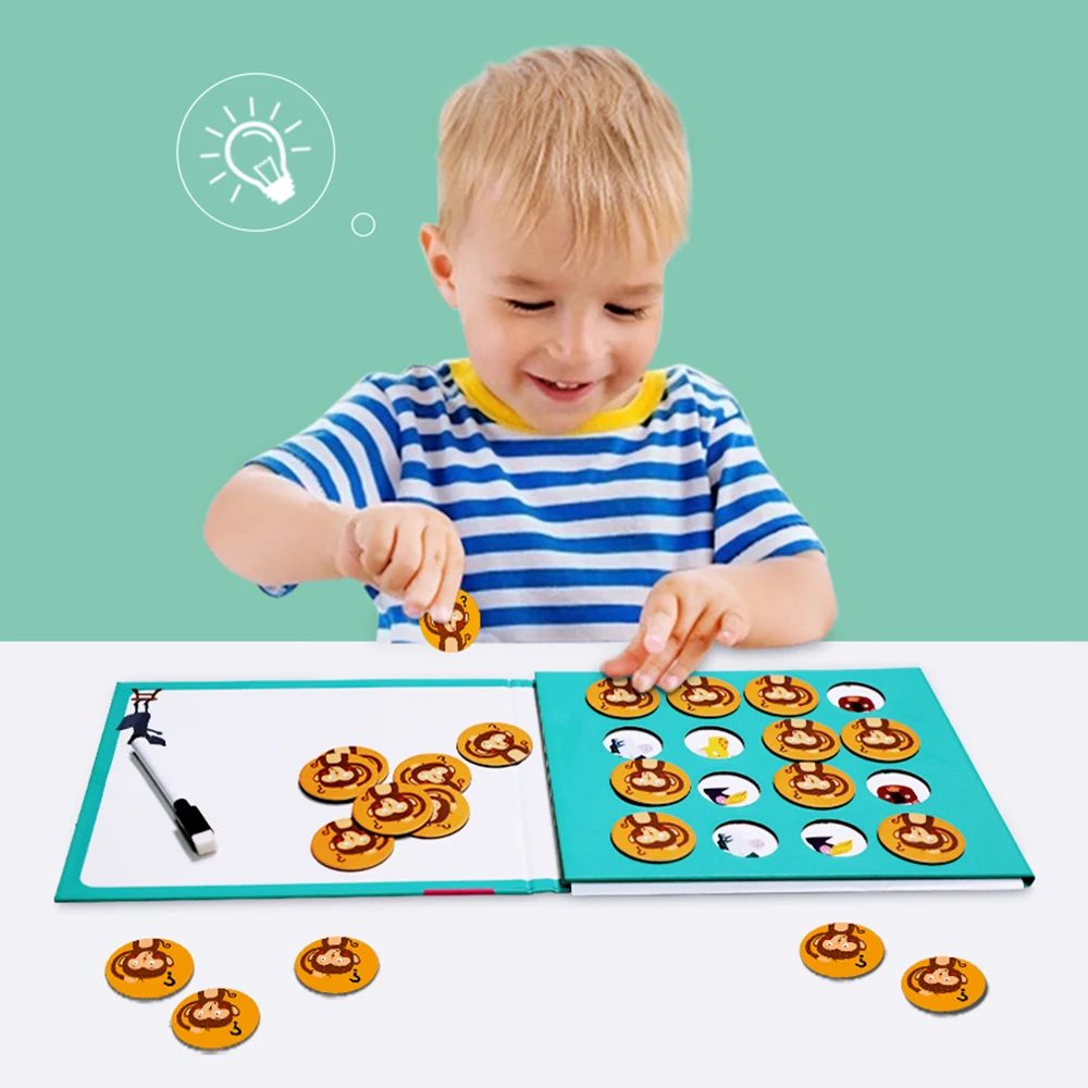 Montessori Early Educational Puzzles Toy For kid Children Intelligence Learning 512pcs Cartoon graphics Magnetic Memory Training