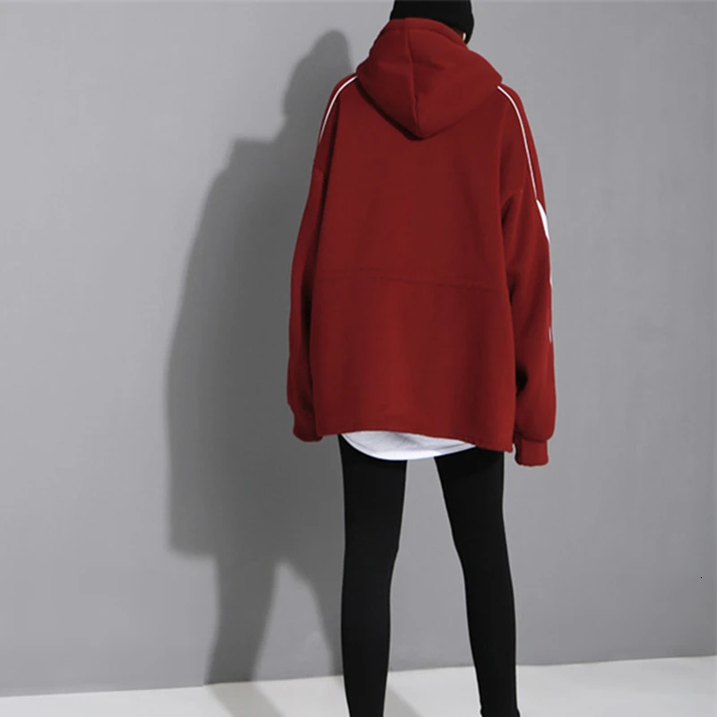 TWOTWINSTYLE повседневное шнурок хит цвет Женские кофты с капюшоном воротник фонарь