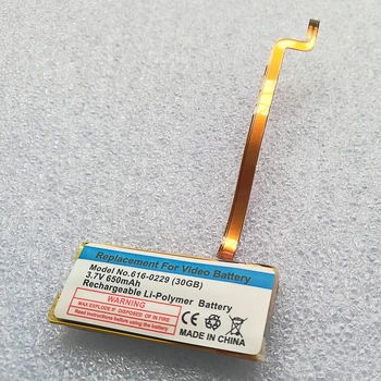 

650 mAh Replacement Internal Battery for iPod Classic Thin Polymer battery for iPod video 5th 30GB 10pcs
