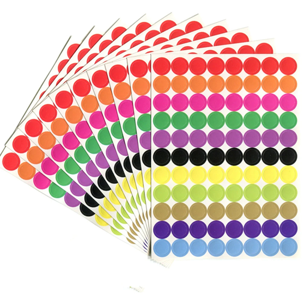 pols Purper natuurlijk 880Pcs/10 Vel Ronde Kawaii Cirkels Afdichting Sticker Papier Etiketten  Gekleurde Dot Stickers Lijm Pakket Label Party Decoratie|Stickers voor  briefpapier| - AliExpress