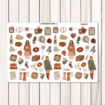 

7 sheets/pack Girls' daily life in autumn Weekly Label Decorative Sticker DIY Planner Diary Scrapbooking Album Stickers
