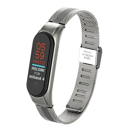 491-F Металлический ремешок mi Band 4 из стали для Xiaomi mi Band 4, ремешок на запястье с пряжкой и петлей для браслета mi band 4 Band 4, защитный чехол синего цвета - Цвет: 491-F