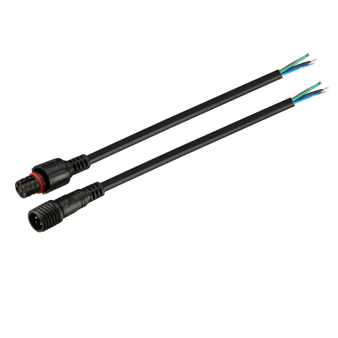 

uxcell 2pair Male Female 20AWG 4 Terminal Waterproof Connector Cable Wire Black for LED Strips Light 40cm