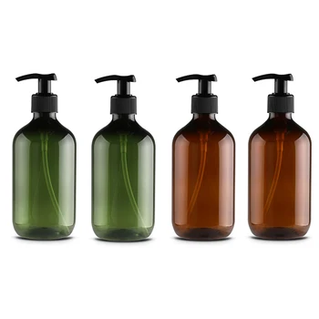 

4Pcs New 500ML Pump Bottle Makeup Bathroom Liquid Shampoo Bottle Travel Dispenser Bottle Container For Soap Shower Gel