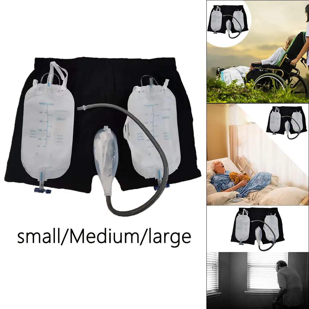 Incontinence Underwear Portable Silicone Pants Urinal Collector Male Elder  Incontinence Underwear Wearable Urine Bag Pants