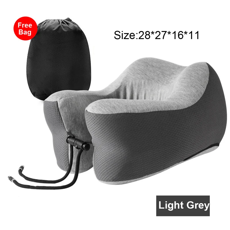 Deep Grey PurenLatex Memory Foam U shape Подушка для путешествий для самолета затылочный шейный подушку с замком медленная отскока амортизирующая подставка - Цвет: Deep Grey
