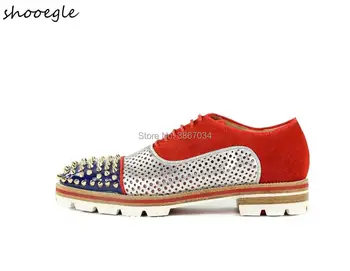 

Trend Men's Shoes Round Toe Multi - color Patchwork Willow nail Casual Shoes