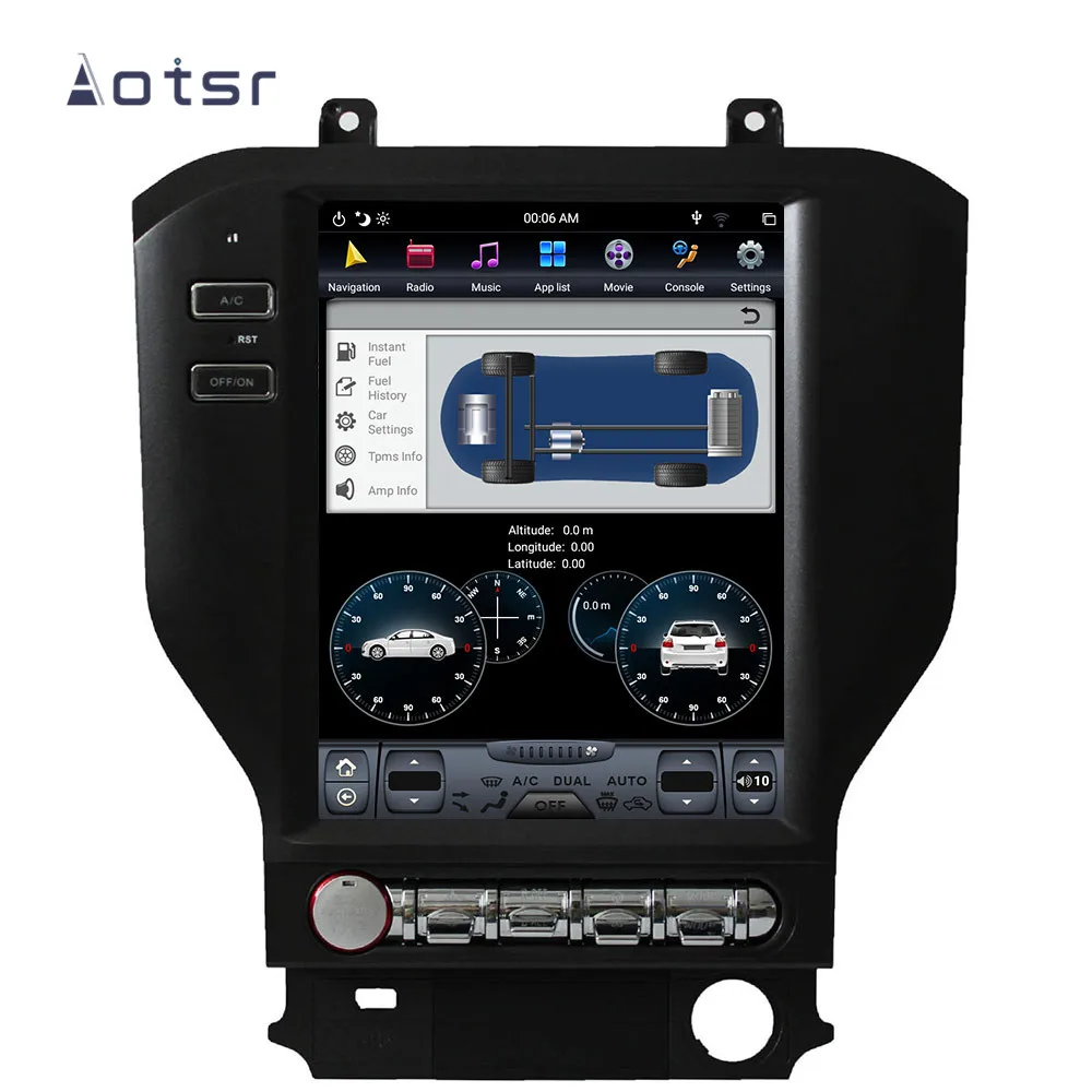 Top Tesla style Android 9.0 car GPS navigation for Ford Mustang 2015-2019 Car Auto Radio Stereo Head Unit Recorder Vertical Screen 2