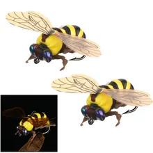 

2pcs/Box Insects Flies Artificial Honeybee Fly Fishing Lures Topwater Dry Flies Realistic Hand Made Trout Fishing Lure Bait