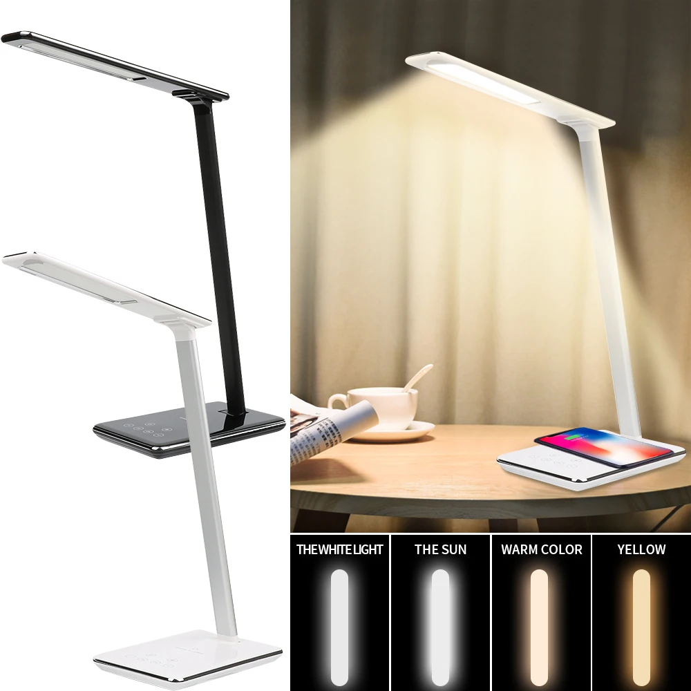 

2 In 1 LED Table Desk Lamp QI Wireless Charging Creative Eye Protection Multi-Function Reading Light For Mobile Phone charge