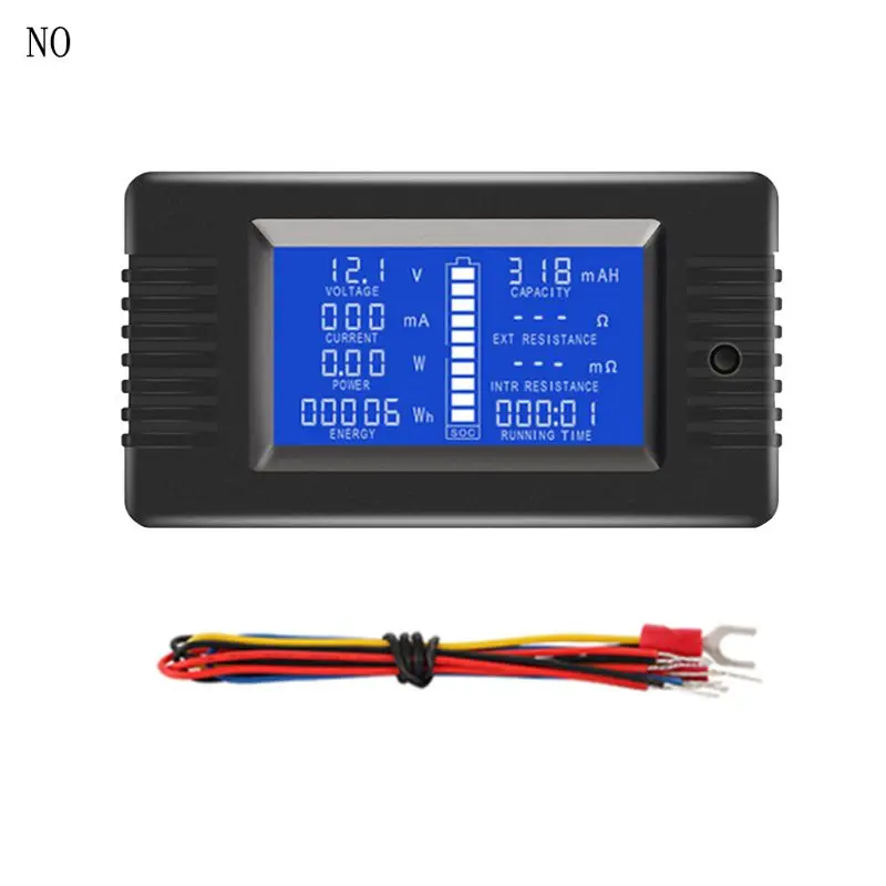 DC 0-200V 50A/100A/200A/300A Battery Tester Monitor Voltage Current Impedance Capacity Watt Ampere Power Energy Time Meter C90A - Цвет: No shunt