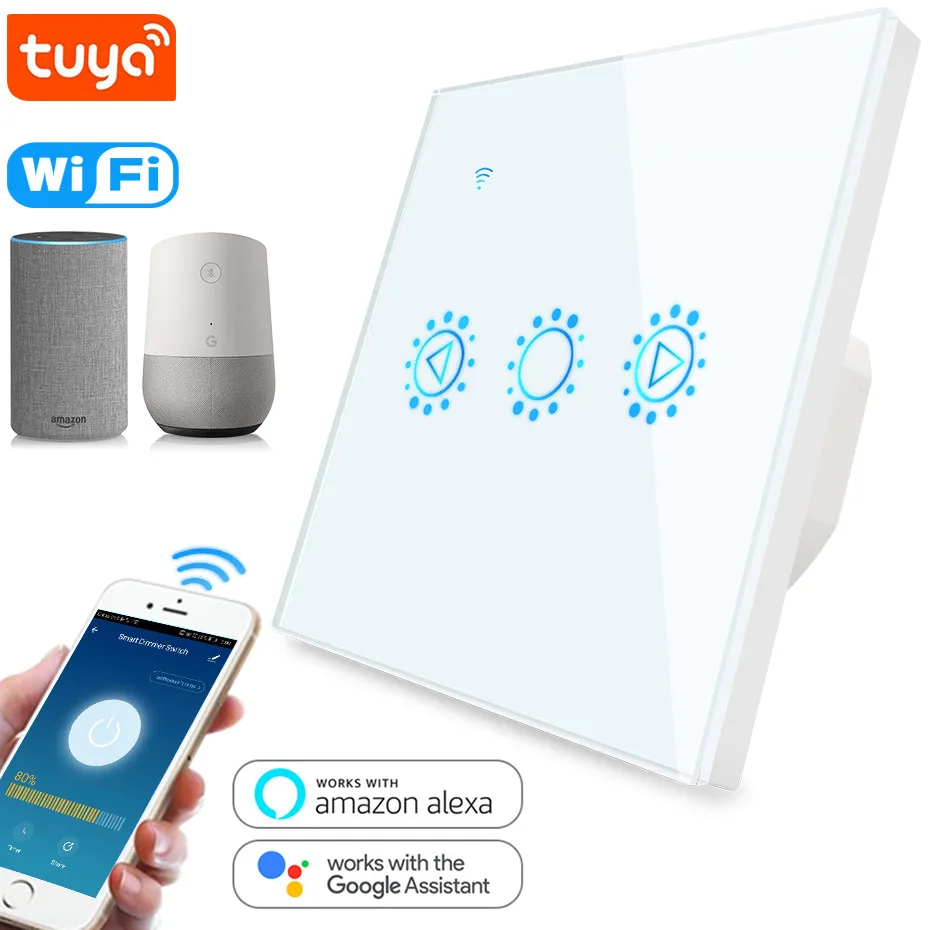 Умный светодиодный диммер Tuya 110 В 220 wi-fi переключатель с регулировкой яркости