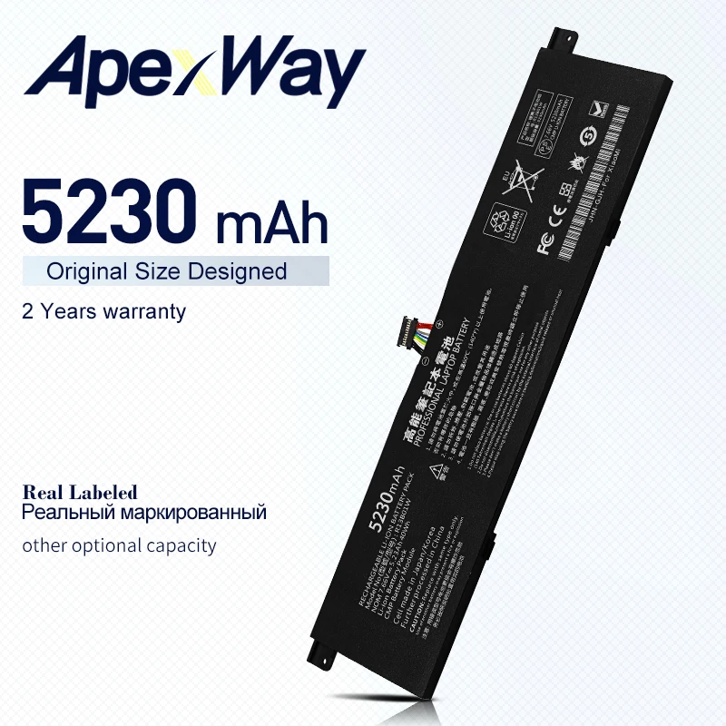 ApexWay 7.66V 5230mAh R13B01W R13B02W Laptop Battery For Xiaomi Mi Air 13.3" Series Tablet PC 40WH | Компьютеры и офис