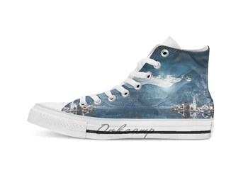 

hallstatt in austrian alps breathable Casual High Top lace-up Canvas shoes sneakers Drop shipping