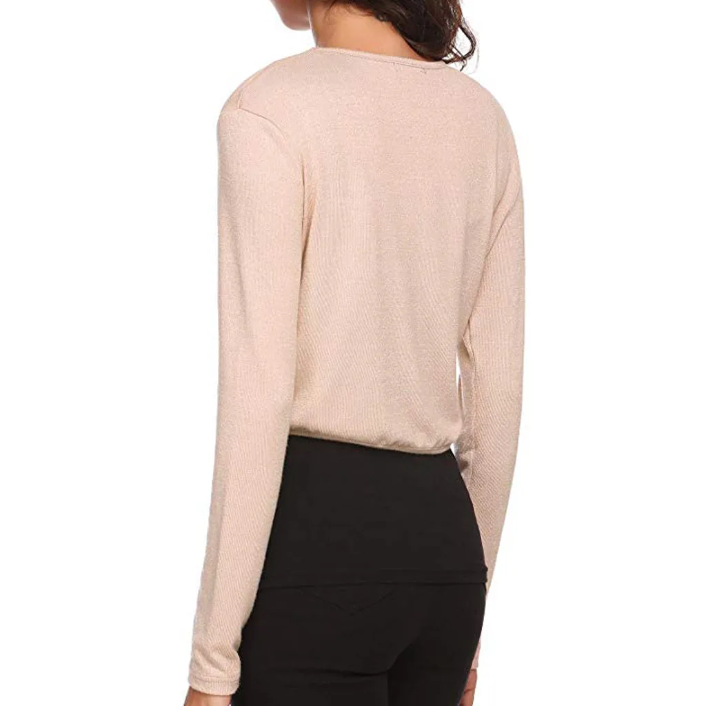 Poleras mujer de moda Харадзюку Модные Женские однотонные открытые передние Обрезанные кардиган с длинными рукавами и пуговицами топы футболки#730
