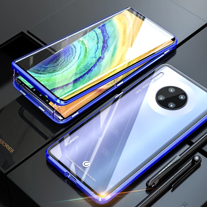 Роскошный полный защитный Магнитный чехол для huawei mate 30 Pro чехол 360 закаленное стекло задняя крышка huawei mate 30Pro чехол