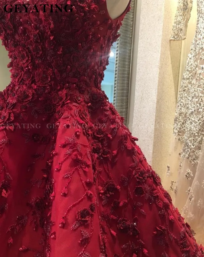 Винтажное кружевное красное короткое вечернее платье, вышитое бисером, 3D цветочное чайное платье длиной до выпускного вечера, вечерние платья с v-образным вырезом