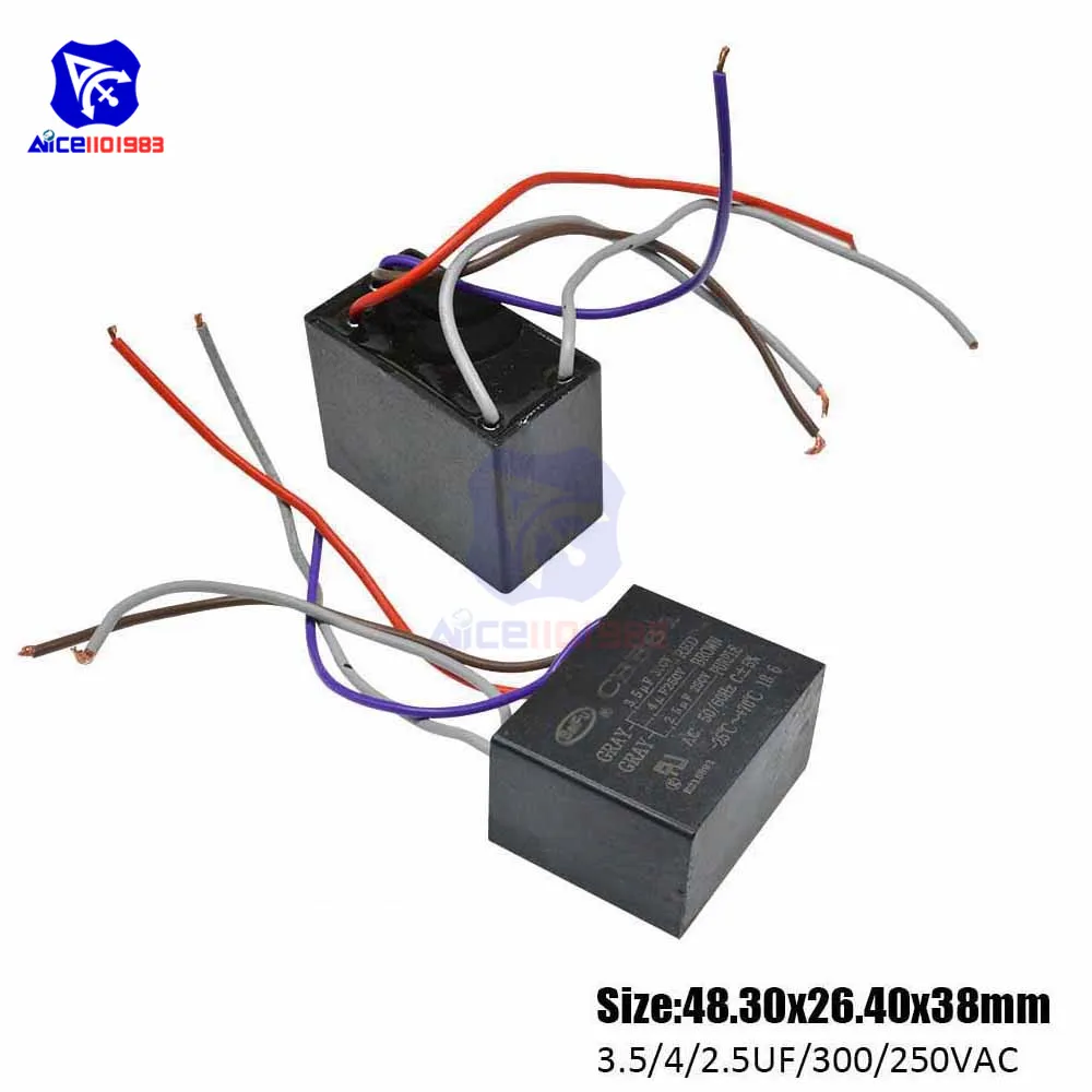 diymore CBB61 AC 250-300V 3.5μF/4μF/2.5μF±5% Capacitance 50/60Hz 5 Wires Running Capacitor for Air Conditioner Fan Motor