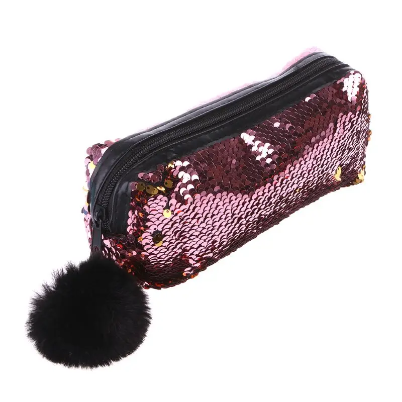 Реверсивный блесток Hairball Pencilcase для девочек канцелярские милые школьные принадлежности LX9A