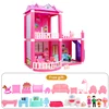 Baby DIY Doll house Toys Pink Assemble Princess Villa Handmade Construction Casa Miniature Furniture Dollhouse For Children Gift ► Photo 3/6