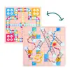 2 in 1 Double-Faced Wooden Flying Ludo Snake Ladder Game Board Kids Family Toy Table Board Game Toy Birthday Kids Gift 1